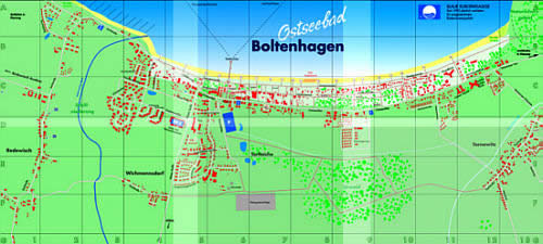 Detailkarte Ostseebad Boltenhagen mit Übersichtskarten